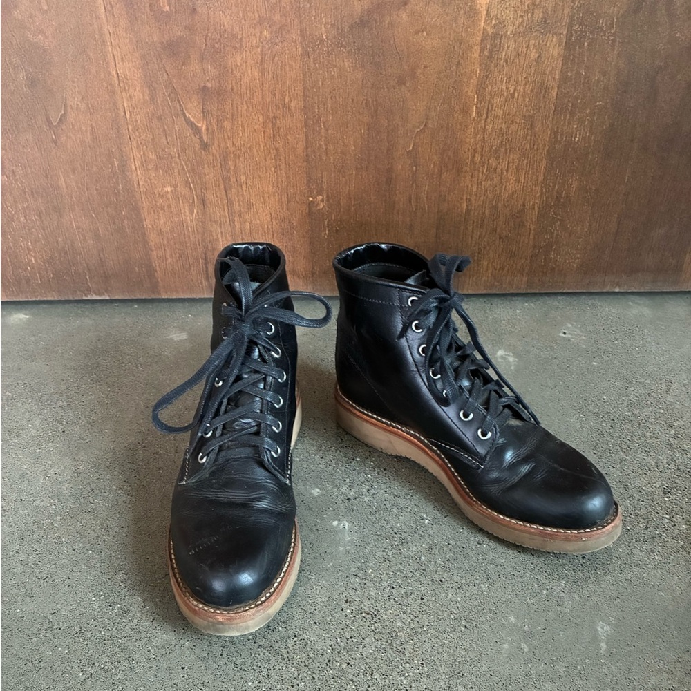 Chippewa Black Leather Combat Boots